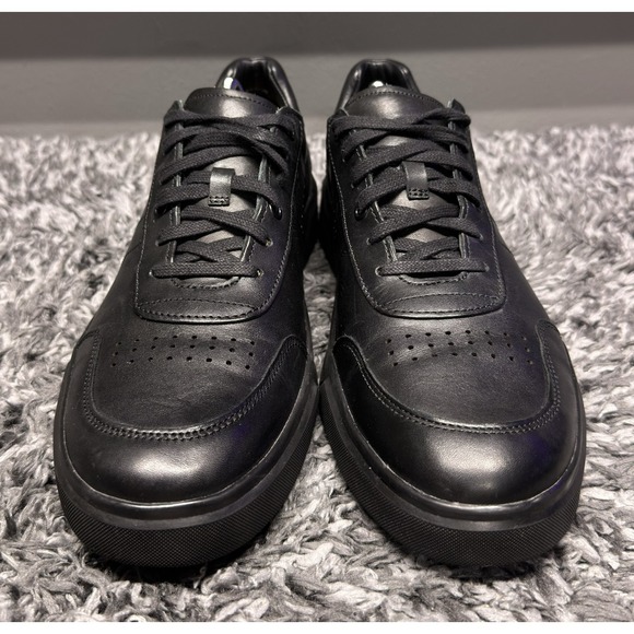 Vince Shoes Sneakers Mens Size 11 Black Leather Casual Minimalist Office Luxe - Picture 4 of 11